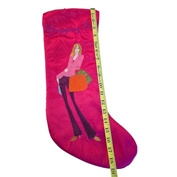 Santa's Best Christmas Stocking,” Shopping Girl” 19" EUC - Picture 3 of 4